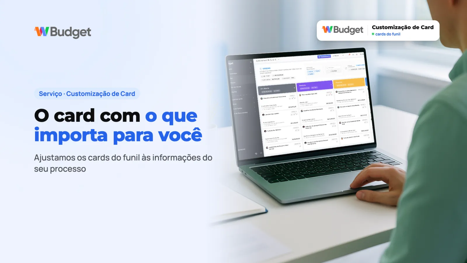 Customização de Card: O card do funil com as informações que importam.