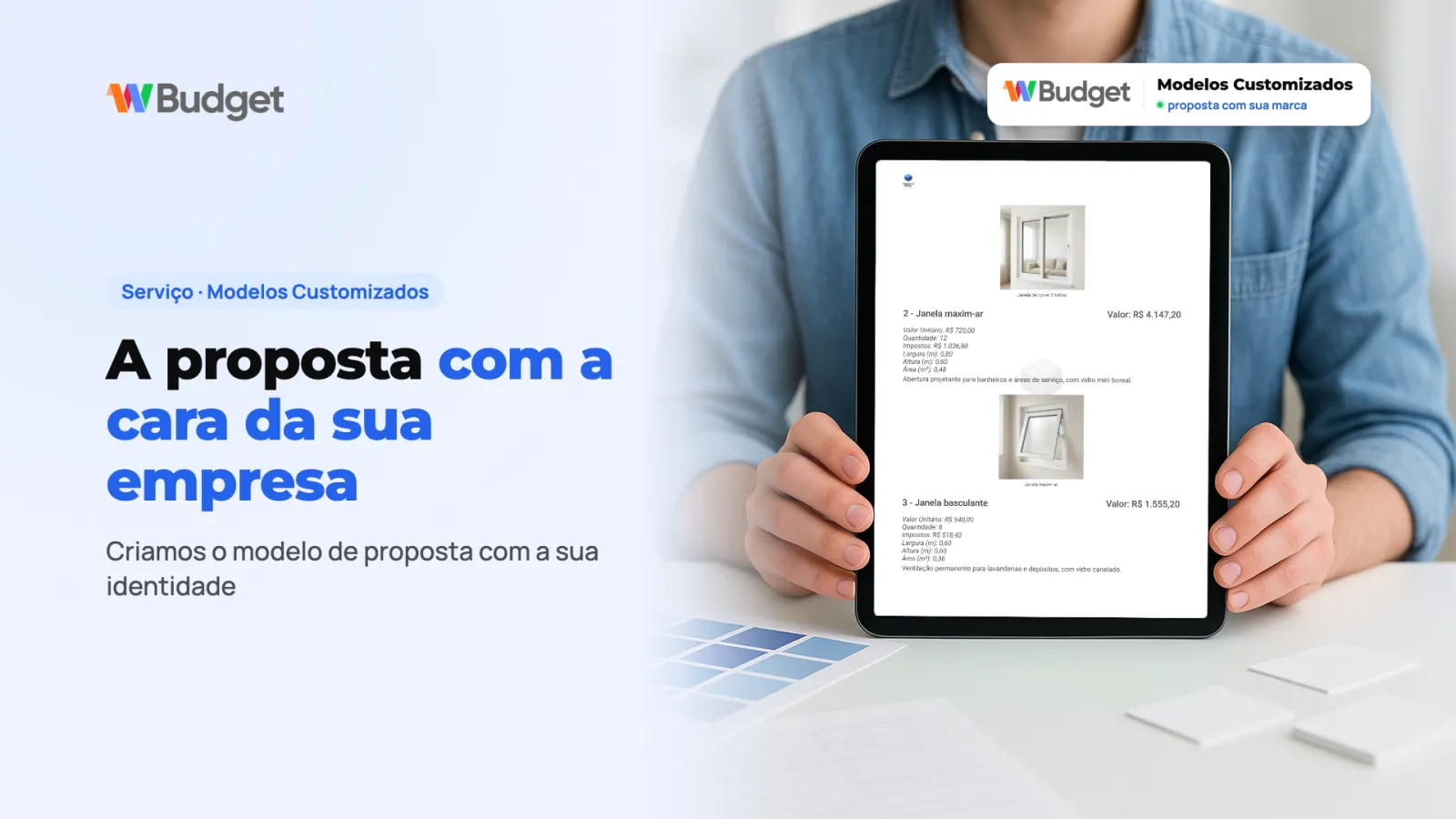 Modelos Customizados: Propostas com o layout exclusivo da sua empresa.
