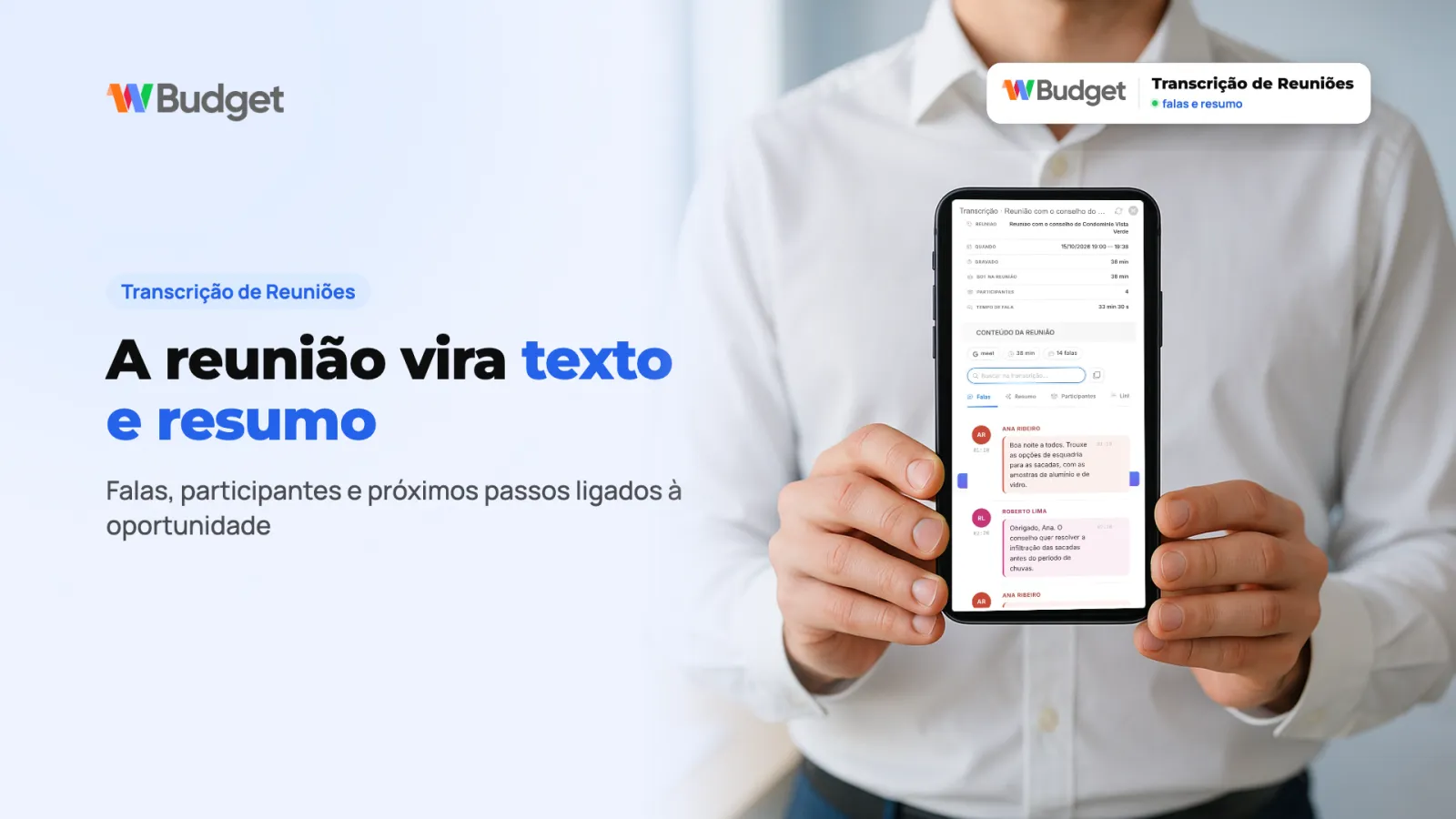 Transcrição de Reuniões: Um bot entra na reunião e devolve transcrição e resumo.